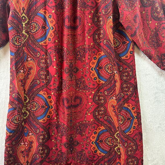 United Colors of Benetton Burgundy Patterned Mini Dress – Size 42 (IT) - Picture 4 of 5